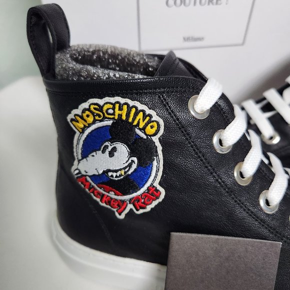 Stunning Moschino Mickey Rat High Tops EU 38 NIB - Picture 2 of 6
